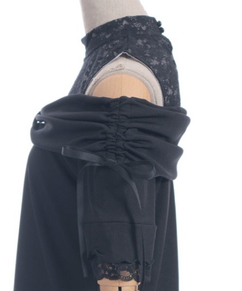 axes femme POETIQUE（アクシーズファムポエティック）の「リボンデザイン肩あきプルオーバー（Tシャツ/カットソー・レディース・サックスブルー/ブラック/ピンク・MEDIUM）」の7枚目の写真