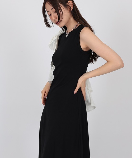 SUWDEE(スーディー)の「sleeveless flare long one piece(ワンピース・レディース・ベージュ/ブラック/グレー・S/M)」の6枚目の写真