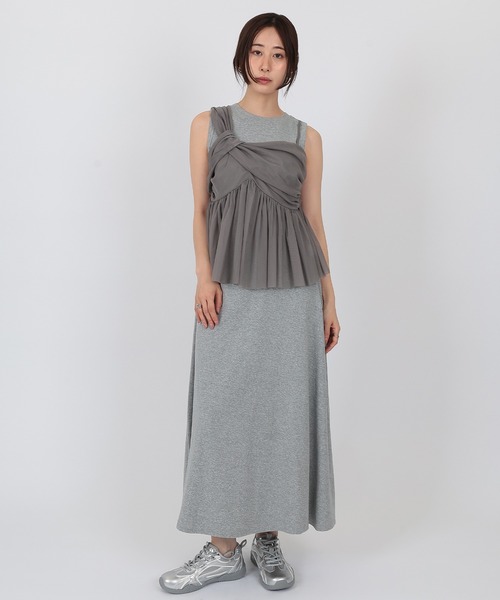 SUWDEE(スーディー)の「sleeveless flare long one piece(ワンピース・レディース・ベージュ/ブラック/グレー・S/M)」の9枚目の写真
