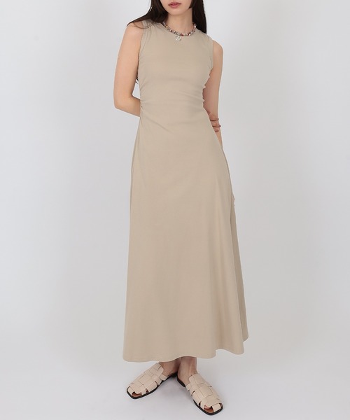 SUWDEE(スーディー)の「sleeveless flare long one piece(ワンピース・レディース・ベージュ/ブラック/グレー・S/M)」の14枚目の写真