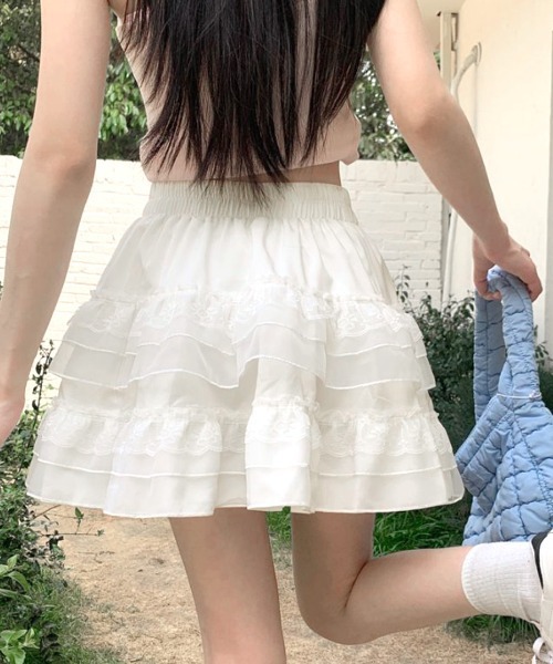 ゴバチャン　フリル付きホワイトスカート Amazon | [YJSO] スカッツ 女の子 女児 かわいい おしゃれ 春 春