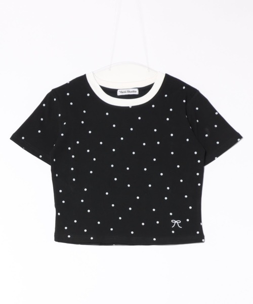 WEGO(ウィゴー)の「WEGO/ドット柄リンガーTシャツ(Tシャツ/カットソー・レディース・ホワイト/ブラック・MEDIUM/SMALL)」の14枚目の写真