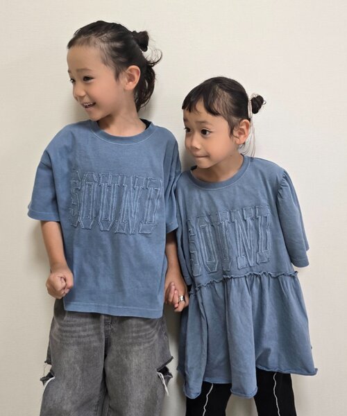 CIAOPANIC TYPY(チャオパニックティピー)の「【KIDS】ピグメントパフスリーブチュニック風ミニワンピ(ワンピース・キッズ・アイボリー/チャコールグレー/グレー/ブルー/レッド・SMALL/MEDIUM/LARGE/X-LARGE/XX-LARGE)」の10枚目の写真