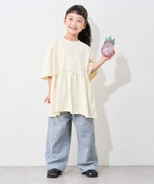 CIAOPANIC TYPY(チャオパニックティピー)の「【KIDS】ピグメントパフスリーブチュニック風ミニワンピ(ワンピース・キッズ・アイボリー/チャコールグレー/グレー/ブルー/レッド・SMALL/MEDIUM/LARGE/X-LARGE/XX-LARGE)」の12枚目の写真