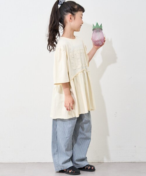 CIAOPANIC TYPY(チャオパニックティピー)の「【KIDS】ピグメントパフスリーブチュニック風ミニワンピ(ワンピース・キッズ・アイボリー/チャコールグレー/グレー/ブルー/レッド・SMALL/MEDIUM/LARGE/X-LARGE/XX-LARGE)」の14枚目の写真