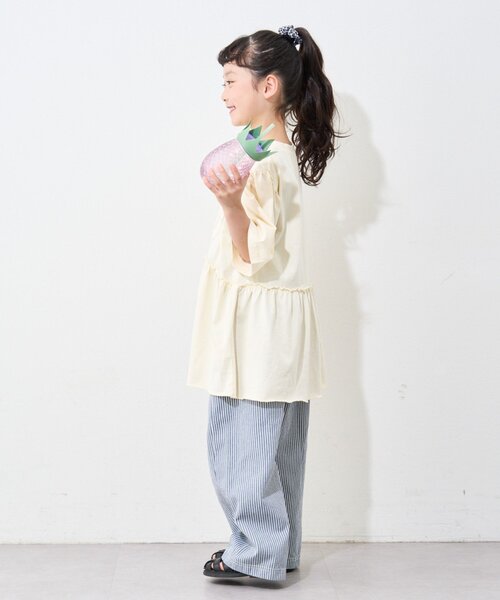 CIAOPANIC TYPY(チャオパニックティピー)の「【KIDS】ピグメントパフスリーブチュニック風ミニワンピ(ワンピース・キッズ・アイボリー/チャコールグレー/グレー/ブルー/レッド・SMALL/MEDIUM/LARGE/X-LARGE/XX-LARGE)」の16枚目の写真