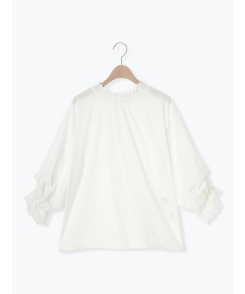 Samansa Mos2（サマンサ モスモス）の「襟レースシャーリング袖タックブラウス（シャツ/ブラウス・レディース・ブルー/チャコールグレー/パープル/ミント/オフホワイト・F）」の19枚目の写真