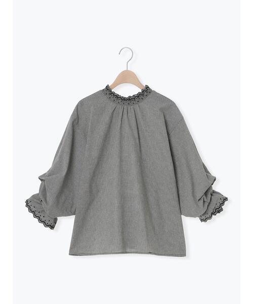 Samansa Mos2（サマンサ モスモス）の「襟レースシャーリング袖タックブラウス（シャツ/ブラウス・レディース・ブルー/チャコールグレー/パープル/ミント/オフホワイト・F）」の20枚目の写真
