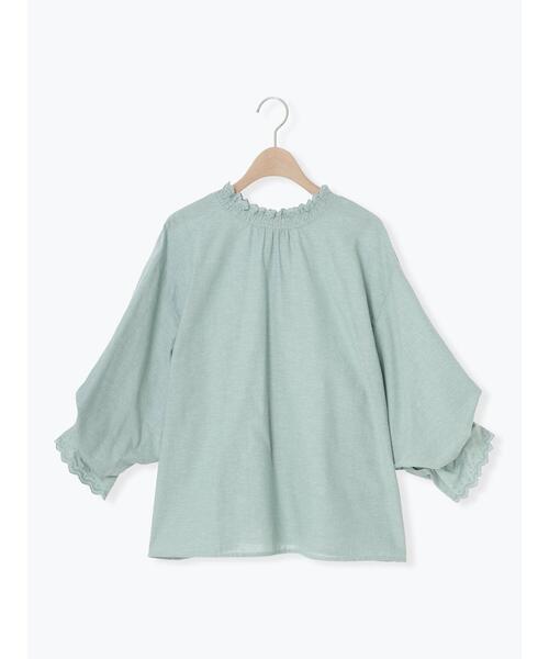 Samansa Mos2（サマンサ モスモス）の「襟レースシャーリング袖タックブラウス（シャツ/ブラウス・レディース・ブルー/チャコールグレー/パープル/ミント/オフホワイト・F）」の21枚目の写真
