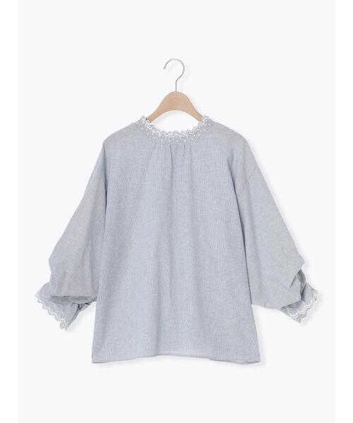 Samansa Mos2（サマンサ モスモス）の「襟レースシャーリング袖タックブラウス（シャツ/ブラウス・レディース・ブルー/チャコールグレー/パープル/ミント/オフホワイト・F）」の22枚目の写真