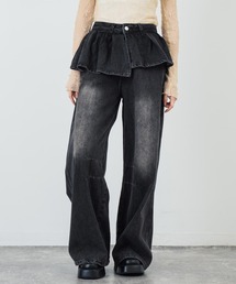 ANAP | スカートレイヤードデザインワイドデニムパンツ(デニムパンツ)