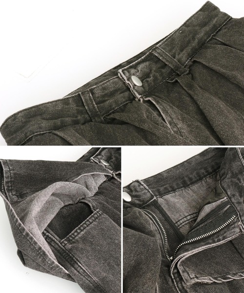 ANAP（アナップ）の「スカートレイヤードデザインワイドデニムパンツ（デニムパンツ・レディース・ブラック/ブルー・M/S）」の4枚目の写真