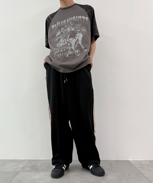 WEGO（ウィゴー）の「WEGO/ライントラックパンツ（スウェットパンツ・メンズ・ベージュ/ブラック・FREE）」の5枚目の写真