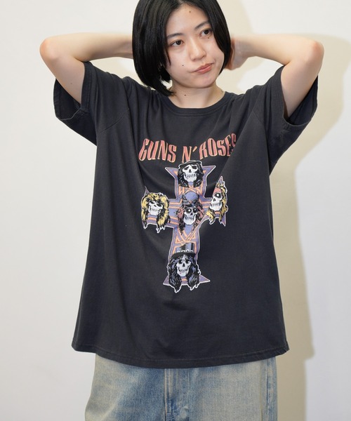 THRIFTY LOOK(スリフティールック)の「THRIFTY LOOK / スリフティールック THRIFTY "GUNS N' ROSES" TEE ガンズ・アンド・ローゼズ バンドTシャツ バンT ユーズド加工(Tシャツ/カットソー・メンズ・ブラック・X-LARGE/LARGE/MEDIUM)」の1枚目の写真
