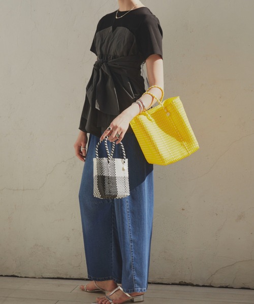 Letra（レトラ）の「【Letra】MERCADO BUCKET MINI CHECK S/H（かごバッグ・レディース・ブラック/イエロー/ブルー・ONESIZE）」の8枚目の写真