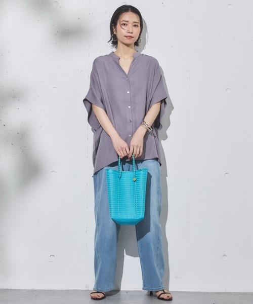 Letra（レトラ）の「【Letra】MERCADO BUCKET MINI CHECK S/H（かごバッグ・レディース・ブラック/イエロー/ブルー・ONESIZE）」の6枚目の写真