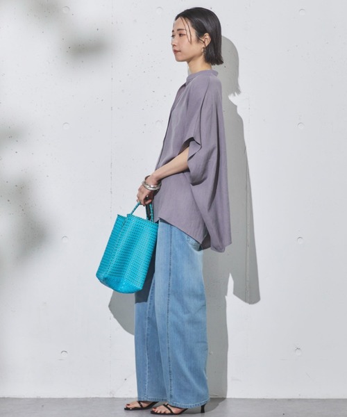 Letra（レトラ）の「【Letra】MERCADO BUCKET MINI CHECK S/H（かごバッグ・レディース・ブラック/イエロー/ブルー・ONESIZE）」の5枚目の写真