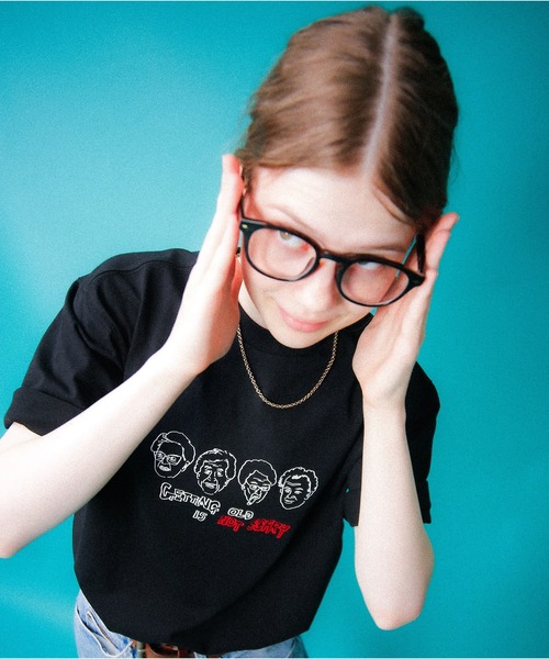 HUMAROUS(ヒューマラス)の「HUMAROUS ライフ Tee(Tシャツ/カットソー・レディース・オレンジ/オフホワイト/ブルー/ブラック・MEDIUM/LARGE/X-LARGE)」の6枚目の写真