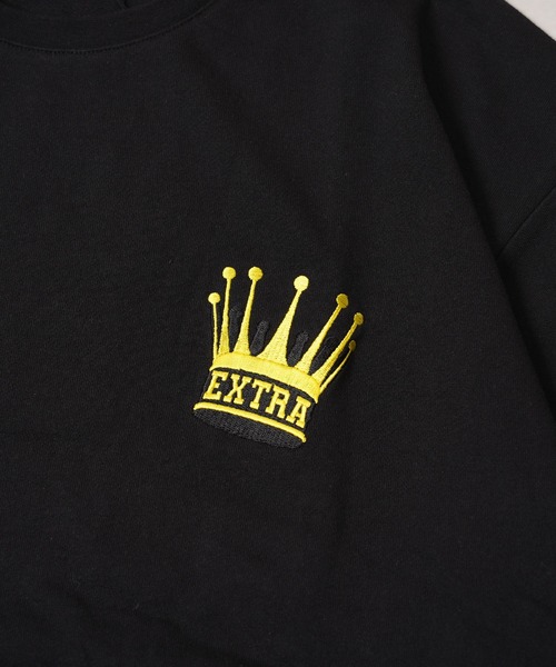 1111clothing(ワンフォークロージング)の「クラウン サガラ刺繍 スウェットTシャツ / Crown Sagara Embroidery Sweat T-Shirt(Tシャツ/カットソー・メンズ・グレイッシュベージュ/ホワイト系/ブラック・M/XL/L)」の6枚目の写真