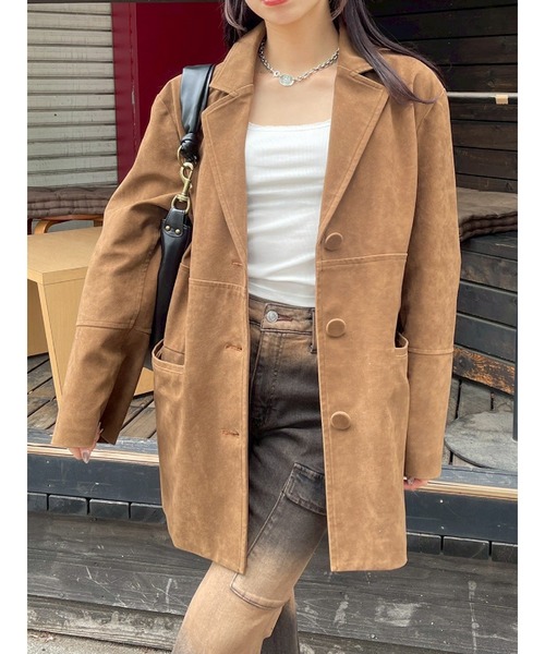 スウェード】ヴィンテージライクジャケット（テーラードジャケット