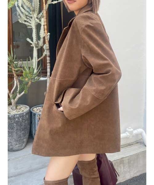 EVRIS（エヴリス）の「【スウェード】ヴィンテージライクジャケット（テーラードジャケット・レディース・ブラウン/ブラック/キャメル・FREE）」の13枚目の写真