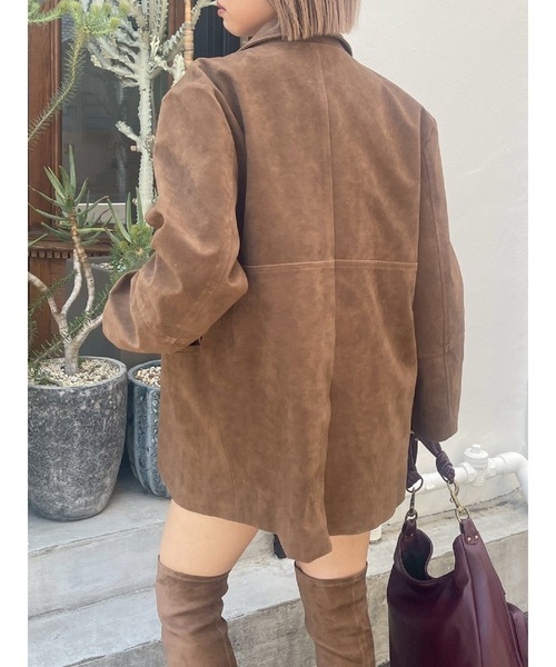 EVRIS（エヴリス）の「【スウェード】ヴィンテージライクジャケット（テーラードジャケット・レディース・ブラウン/ブラック/キャメル・FREE）」の14枚目の写真