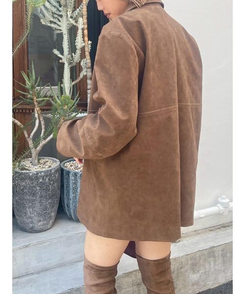 EVRIS（エヴリス）の「【スウェード】ヴィンテージライクジャケット（テーラードジャケット・レディース・ブラウン/ブラック/キャメル・FREE）」の15枚目の写真