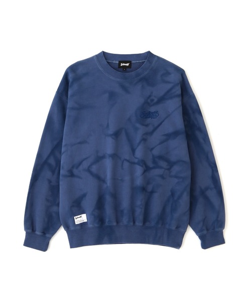 Schott(ショット)の「Schott/ショット/TIE-DYE BOLT LOGO CREW SWEAT/タイダイ ボルトロゴ クルースウェット(スウェット・メンズ・ブラック/ブルー・M/L/XL/2XL)」の13枚目の写真