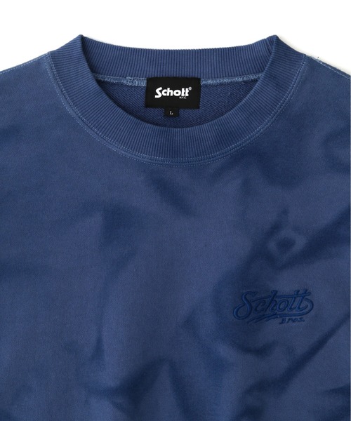 Schott(ショット)の「Schott/ショット/TIE-DYE BOLT LOGO CREW SWEAT/タイダイ ボルトロゴ クルースウェット(スウェット・メンズ・ブラック/ブルー・M/L/XL/2XL)」の16枚目の写真