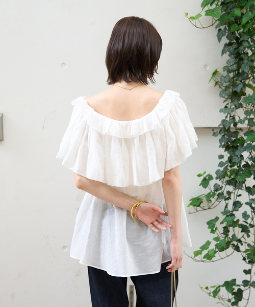 Rouge vif(ルージュヴィフ)の「オフショルバルーンブラウス(シャツ/ブラウス・レディース・ホワイト/ブラック・フリー)」の8枚目の写真