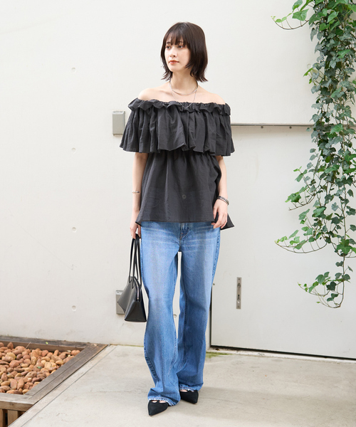 Rouge vif(ルージュヴィフ)の「オフショルバルーンブラウス(シャツ/ブラウス・レディース・ホワイト/ブラック・フリー)」の20枚目の写真