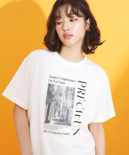 THE SHOP TK (ザ ショップ ティーケー )の「フォトアソートTシャツ【接触冷感/UV/毛玉になりにくい/洗濯機OK】(Tシャツ/カットソー・レディース・ブラック系/ピンク系4/ダークブラウン/ホワイト系6/オフホワイト/ホワイト系3・13/12)」の2枚目の写真