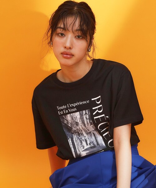 THE SHOP TK (ザ ショップ ティーケー )の「フォトアソートTシャツ【接触冷感/UV/毛玉になりにくい/洗濯機OK】(Tシャツ/カットソー・レディース・ブラック系/ピンク系4/ダークブラウン/ホワイト系6/オフホワイト/ホワイト系3・13/12)」の4枚目の写真