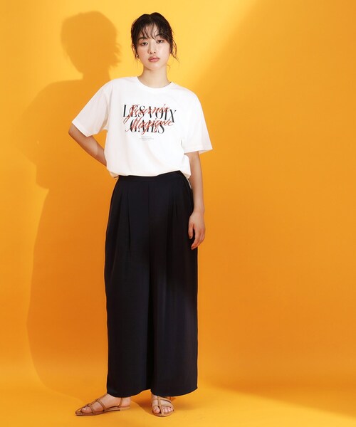 THE SHOP TK (ザ ショップ ティーケー )の「フォトアソートTシャツ【接触冷感/UV/毛玉になりにくい/洗濯機OK】(Tシャツ/カットソー・レディース・ブラック系/ピンク系4/ダークブラウン/ホワイト系6/オフホワイト/ホワイト系3・13/12)」の9枚目の写真