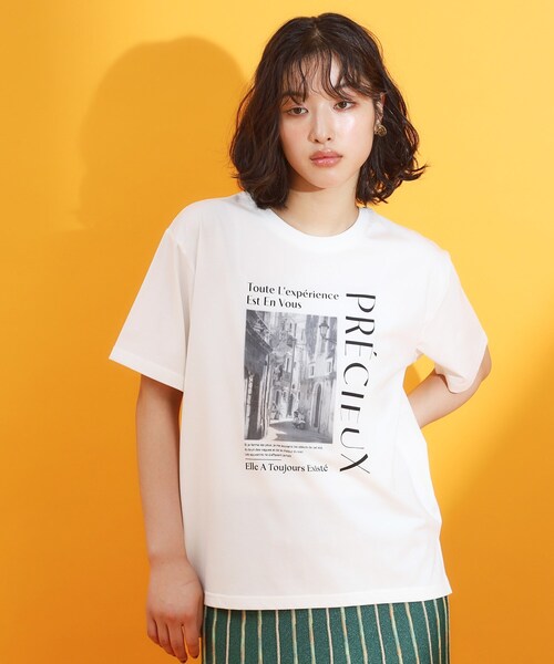 THE SHOP TK (ザ ショップ ティーケー )の「フォトアソートTシャツ【接触冷感/UV/毛玉になりにくい/洗濯機OK】(Tシャツ/カットソー・レディース・ブラック系/ピンク系4/ダークブラウン/ホワイト系6/オフホワイト/ホワイト系3・13/12)」の15枚目の写真