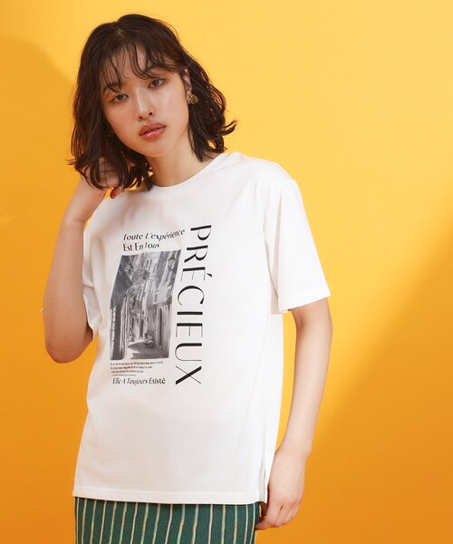 THE SHOP TK (ザ ショップ ティーケー )の「フォトアソートTシャツ【接触冷感/UV/毛玉になりにくい/洗濯機OK】(Tシャツ/カットソー・レディース・ブラック系/ピンク系4/ダークブラウン/ホワイト系6/オフホワイト/ホワイト系3・13/12)」の16枚目の写真