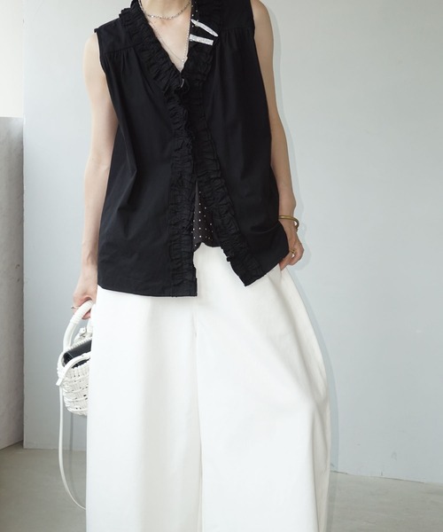 2wayフリルネックジレ chw25s071 レディース 2wayフリルネックジレ chw25s071-ファッション通販サイト