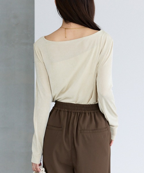 LAVEANGE(ラビアンジェ)の「ドレープネックプルオーバー(Tシャツ/カットソー・レディース・ブラック/イエロー/ブラウン・M/LL/3L/4L/5L)」の12枚目の写真