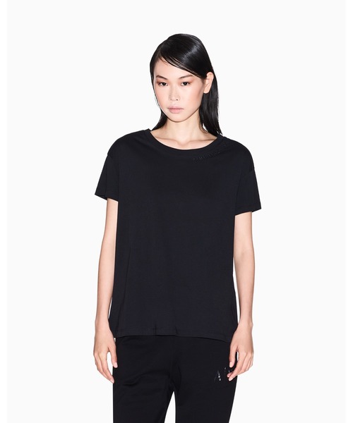 tシャツ 「A|X アルマーニ エクスチェンジ」AXロゴ 半袖クルーネックTシャツ/BOYFRIEND レディース A|X アルマーニ エクスチェンジ】AXロゴ 半袖クルーネックT