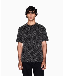 【A|X アルマーニ エクスチェンジ】オールオーバーロゴ 半袖クルーネックTシャツ/REGULAR+
