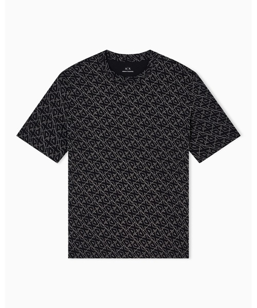 ARMANI EXCHANGE(アルマーニエクスチェンジ)の「【A|X アルマーニ エクスチェンジ】オールオーバーロゴ 半袖クルーネックTシャツ/REGULAR+(Tシャツ/カットソー・メンズ・ブラック・MEDIUM/X-LARGE/X-SMALL/XX-LARGE/SMALL/LARGE)」の4枚目の写真