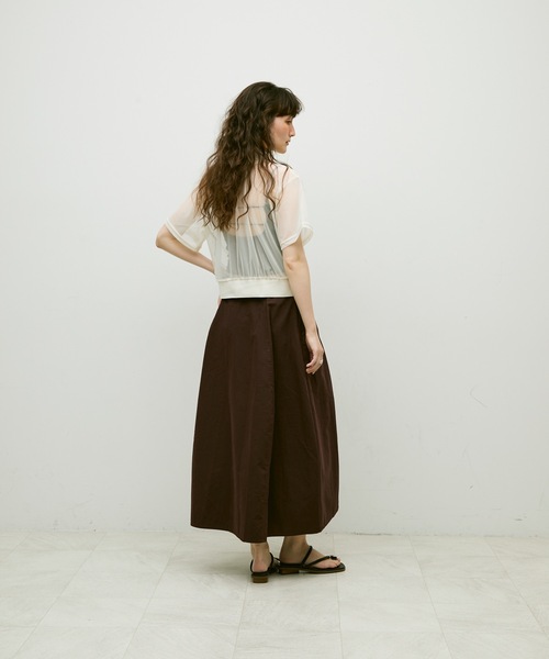 Lutim by u（ルチバイユー）の「Sheer tulle polo cardigan / シアーチュールポロカーディガン（カーディガン/ボレロ・レディース・カーキ/ブラック/ナチュラル・FREE）」の18枚目の写真