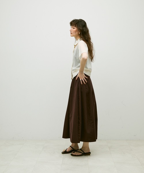 Lutim by u（ルチバイユー）の「Sheer tulle polo cardigan / シアーチュールポロカーディガン（カーディガン/ボレロ・レディース・カーキ/ブラック/ナチュラル・FREE）」の17枚目の写真