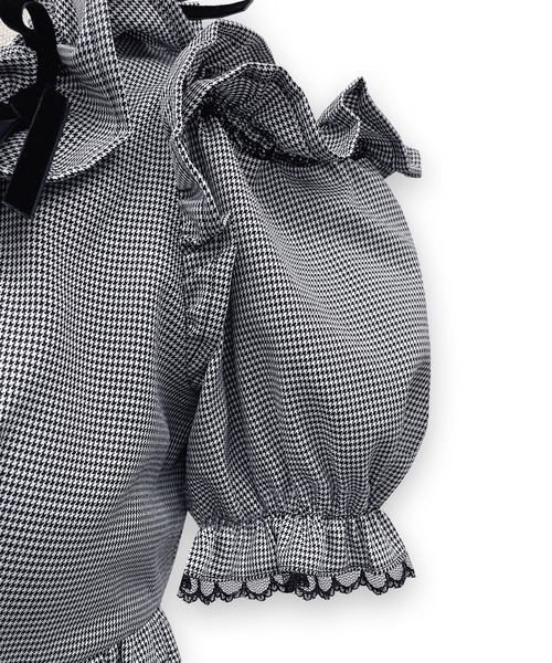 Honey Cinnamon（ハニーシナモン）の「ベロアリボンスクエアネックワンピース（ワンピース・レディース・ブラックミックス/チェック・FREE）」の16枚目の写真