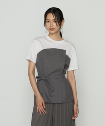 K.T KIYOKO TAKASE | コンパクトクールローレル天竺 ビスチェレイヤード風カットソー(Tシャツ/カットソー)