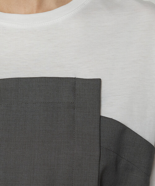 K.T KIYOKO TAKASE（キヨコタカセ）の「コンパクトクールローレル天竺 ビスチェレイヤード風カットソー（Tシャツ/カットソー・レディース・ネイビー/グレー×ホワイト/カーキ・9号）」の19枚目の写真