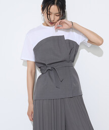 K.T KIYOKO TAKASE（キヨコタカセ）の「コンパクトクールローレル天竺 ビスチェレイヤード風カットソー（Tシャツ/カットソー）」