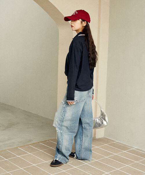 PUBLUX（パブリュクス）の「MARY QUANT × PUBLUX/マリークワント ロングスリーブ ワンポイント 鹿の子ポロシャツ　限定展開（ポロシャツ・レディース・ブラック/ナチュラル/ネイビー・ﾌﾘ-）」の12枚目の写真