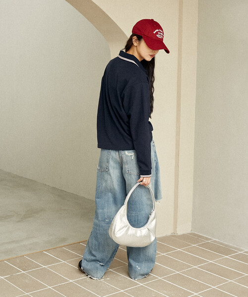 PUBLUX（パブリュクス）の「MARY QUANT × PUBLUX/マリークワント ロングスリーブ ワンポイント 鹿の子ポロシャツ　限定展開（ポロシャツ・レディース・ブラック/ナチュラル/ネイビー・ﾌﾘ-）」の13枚目の写真