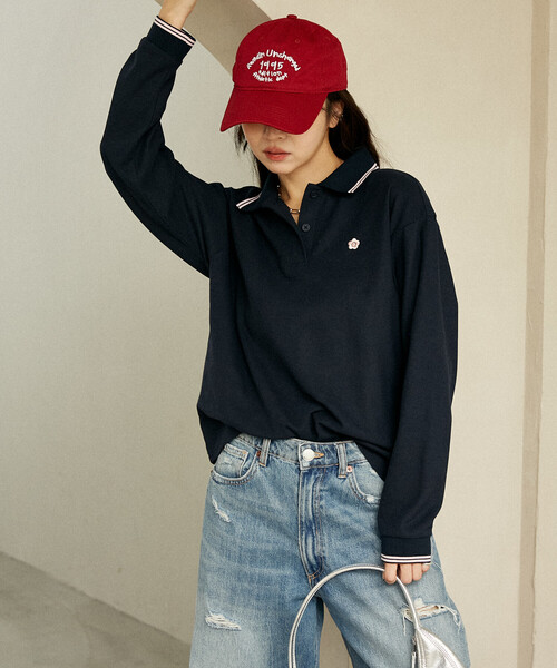 PUBLUX（パブリュクス）の「MARY QUANT × PUBLUX/マリークワント ロングスリーブ ワンポイント 鹿の子ポロシャツ　限定展開（ポロシャツ・レディース・ブラック/ナチュラル/ネイビー・ﾌﾘ-）」の19枚目の写真